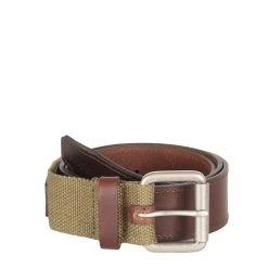 Barbour Webbing / Leather Belt Olive / Brown