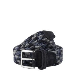 handbag shop -handbag shop Andersons B0667 Woven Wool Belt Navy Blue Grey Andersons 1658715241