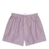Sunspel Poplin Boxer Shorts Port / White Bar Stripe