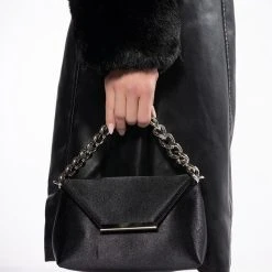 ADELE BLACK SATIN PURSE -handbag shop adele black satin purse black 2 2