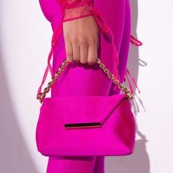 ADELE FUCHSIA SATIN PURSE -handbag shop adele fuchsia satin purse fuchsia 1 1
