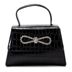 ALL NIGHT TOP HANDLE CROC EMBELLISHED BAG