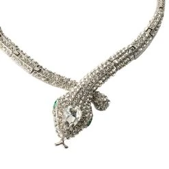 GREEN WITH NO ENVY NECKLACE AND EARRING SET -handbag shop ate that rhinestone shoulder harness silver 5 5