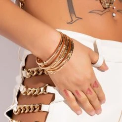 BABY BANGLE SET -handbag shop baby bangle set gold 1 1