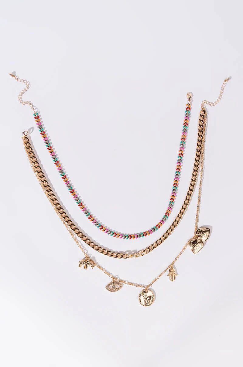 LUCKY CHARMS NECKLACE SET 3 LUCKY CHARMS NECKLACE SET