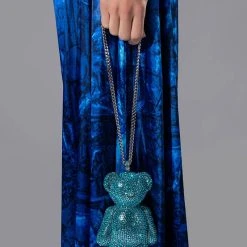 BEARRY CUTE RHINESTONE CLUTCH -handbag shop bearry cute rhinestone clutch blue 2 2 c1