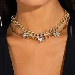 BEAUTIFUL WINGS GOLD CHOKER NECKLACE SET -handbag shop beautiful wings gold choker necklace set gold 1 1