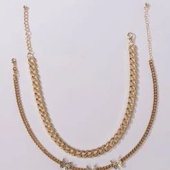 BEAUTIFUL WINGS GOLD CHOKER NECKLACE SET