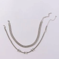 BEAUTIFUL WINGS SILVER CHOKER NECKLACE SET