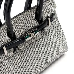 BLING IT OUT KELLY BAG -handbag shop bling it out kelly bag black silver 5 5