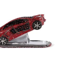BLING RACE CAR RHINESTONE CLUTCH -handbag shop bling race car rhinestone clutch red black 7 7