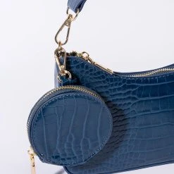 BLUE DREAMS CROC BAGUETTE PURSE SET -handbag shop blue dreams croc baguette purse set navy 4 4