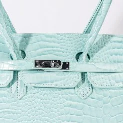 BLUE DREAMS CROC PURSE -handbag shop blue dreams croc purse light blue 4 4