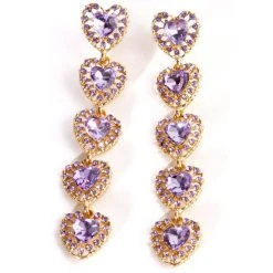 BOTTOM OF MY HEART RHINESTONE GEM DROP EARRINGS