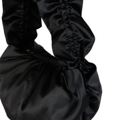 BUBBLE POP ELECTRIC SATIN SHOULDER BAG -handbag shop bubble pop electric satin shoulder bag black 4 4