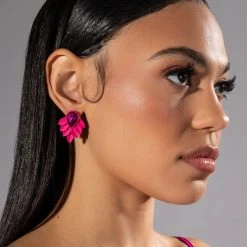 BUTTERFLY DOORS STATEMENT STUDS -handbag shop butterfly doors statement studs pink 1 1