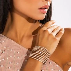 CATCH YOUR EYE ICY RHINESTONE CUFF -handbag shop catch your eye icy rhinestone cuff gold 1 1