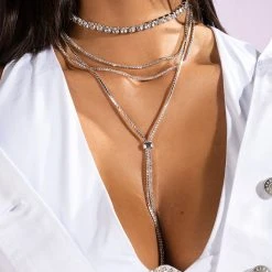 CECE ICY LARIAT CHOKER -handbag shop cece icy lariat choker silver 1 1