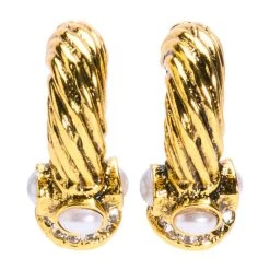 CHAMPAGNE CHIC EMBELLISHED HALF HOOPS