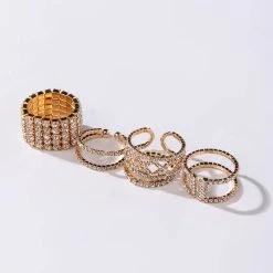 CHECK MY HANDS RING SET -handbag shop check my hands ring set gold 3 3