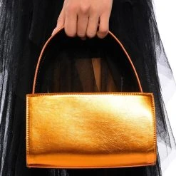 CHEERFUL METALLIC BAG IN ORANGE -handbag shop cheerful metallic bag in orange orange 1 1