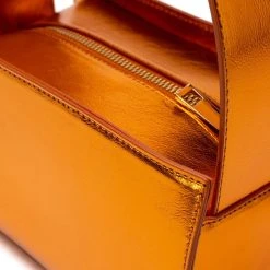 CHEERFUL METALLIC BAG IN ORANGE -handbag shop cheerful metallic bag in orange orange 4 4
