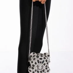 CHEETAH GIRL BLINGED CLUTCH -handbag shop cheetah girl blinged clutch silver multi 2 2
