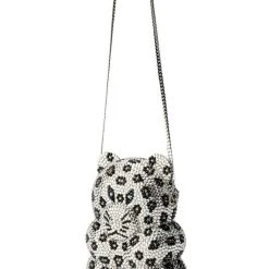 CHEETAH GIRL BLINGED CLUTCH -handbag shop cheetah girl blinged clutch silver multi 5 5