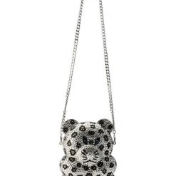 CHEETAH GIRL BLINGED CLUTCH -handbag shop cheetah girl blinged clutch silver multi 6 6