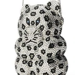 CHEETAH GIRL BLINGED CLUTCH -handbag shop cheetah girl blinged clutch silver multi 7 7