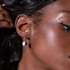 COOL KIDS ONLY EARRING -handbag shop cool kids only earring BLACK GOLD 1 1