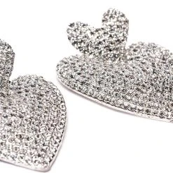 CROSS MY HEART EMBELLISHED EARRINGS -handbag shop cross my heart embellished earrings silver 3 3