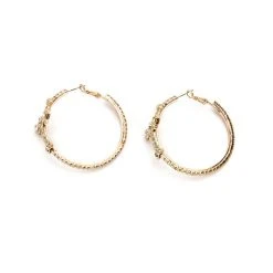 CROSS MY HEART EMBELLISHED HOOPS -handbag shop cross my heart embellished hoops gold 2 2