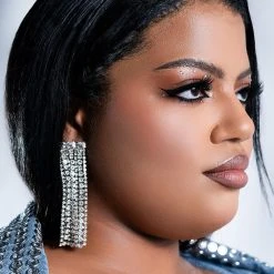 DANGEROUS DRIP DANGLE EARRINGS -handbag shop dangerous drip dangle earrings silver 1 1