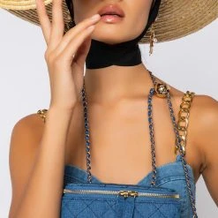 DENIM QUILTED CROSS BODY BAG