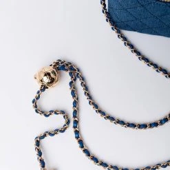 DENIM QUILTED CROSS BODY BAG -handbag shop denim quilted cross body bag light blue denim 3