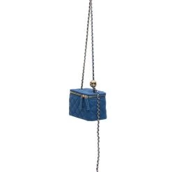 DENIM QUILTED CROSS BODY BAG -handbag shop denim quilted cross body bag light blue denim 4 4