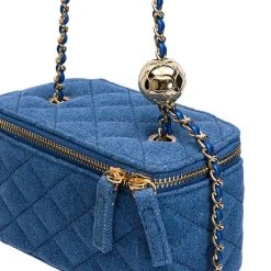 DENIM QUILTED CROSS BODY BAG -handbag shop denim quilted cross body bag light blue denim 6 6