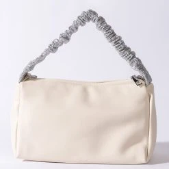 DESTINY RHINESTONE STRAP WHITE PURSE