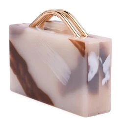 DEVOTED PVC BOX CLUTCH -handbag shop devoted pvc box clutch tan 4 4