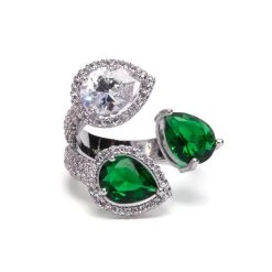 DIRTY MARTINI RHINESTONE COCKTAIL RING -handbag shop dirty martini rhinestone cocktail ring silver multi 2 2