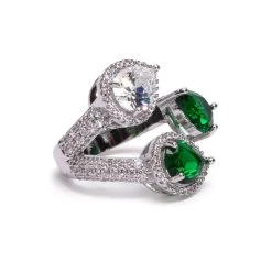 DIRTY MARTINI RHINESTONE COCKTAIL RING -handbag shop dirty martini rhinestone cocktail ring silver multi 3 3