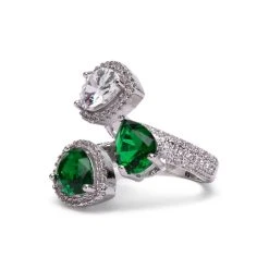 DIRTY MARTINI RHINESTONE COCKTAIL RING -handbag shop dirty martini rhinestone cocktail ring silver multi 4 4