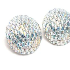 DISCOTHEQUE STATEMENT RHINESTONE STUDS -handbag shop discotheque statement rhinestone studs silver ab 4 4
