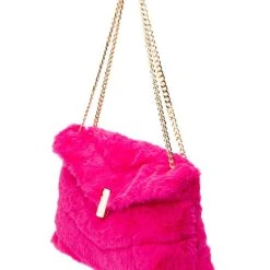 DIVINE FUCHSIA FAUX FUR PURSE -handbag shop divine fuchsia faux fur purse fuchsia 4 4