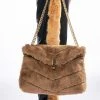 DIVINE TAN FAUX FUR PURSE -handbag shop divine tan faux fur purse tan 1 1