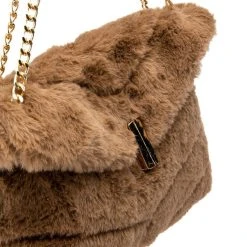 DIVINE TAN FAUX FUR PURSE -handbag shop divine tan faux fur purse tan 4 4