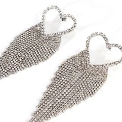 DONT FORGET MY LOVE RHINESTONE STATEMENT EARRINGS -handbag shop dont forget my love rhinestone statement earrings silver 3 3