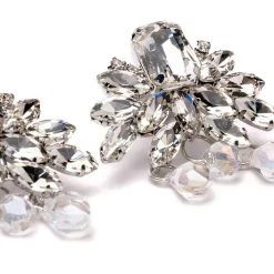 DRIP DROP EMBELLISHED STATEMENT STUDS -handbag shop drip drop embellished statement studs silver 3 3