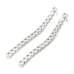 DROP IT DOWN LOW RHINESTONE EARRING 6 DROP IT DOWN LOW RHINESTONE EARRING -handbag shop drop it down low rhinestone earring silver 3 3